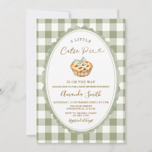 Green Little Cutie Pie Is on the Way Baby Shower Invitation