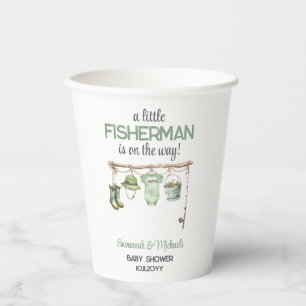 Green Little Fisherman Baby Shower  Paper Cups