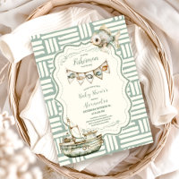 Green Little Fisherman Fishing  Baby Shower