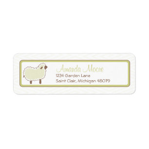 Green Little Lamb Address Label