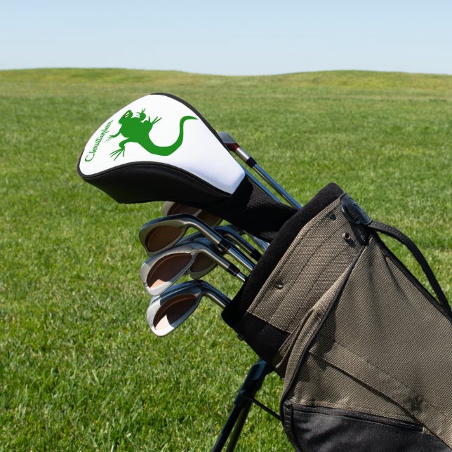 Green Lizard Design Golf Head Cover (In Situ)