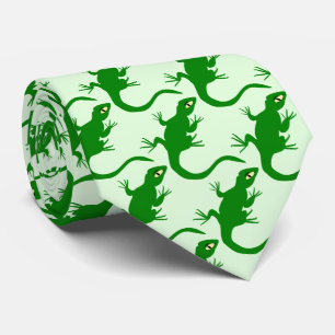 Green Lizard Design Tie