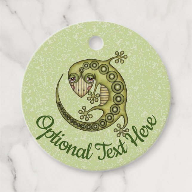 Green Lizard Favour Tags (Front)