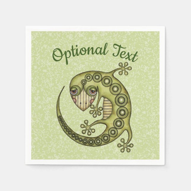 Green Lizard Napkin (Front)