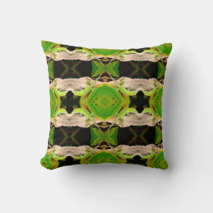 green lizard pattern abstract plain black cushion