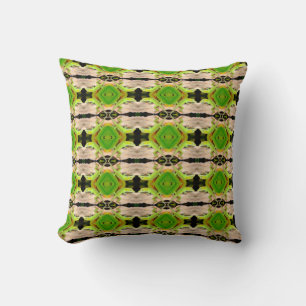green lizard pattern abstract plain black cushion