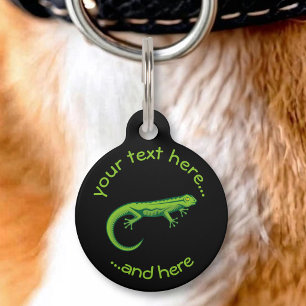 Green Lizard Pet Tag