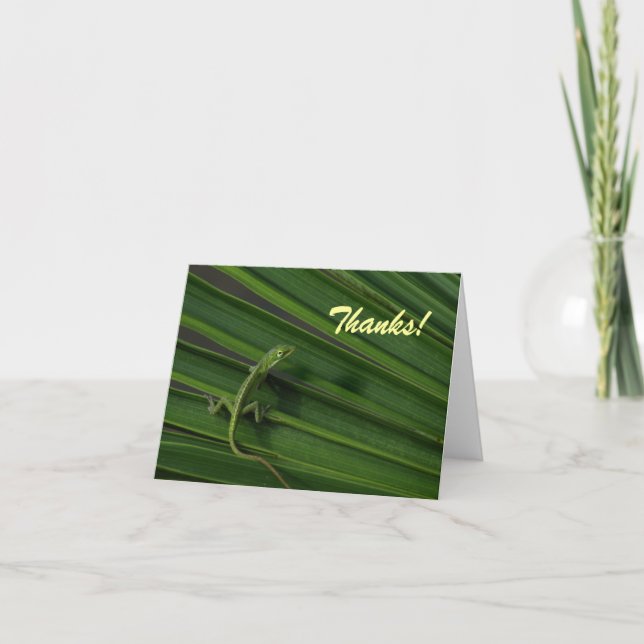 Green Lizard Thank You card (Front)