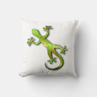 Green Lizard Throw Pillow