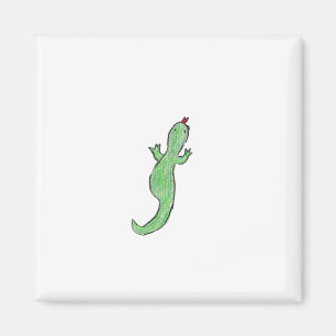 Green Lizzard Magnet