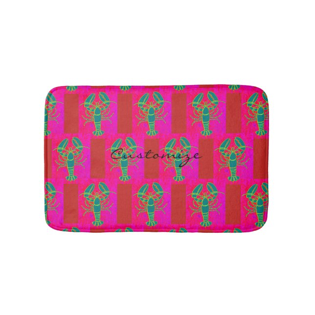 green lobsters Thunder_Cove pink Bath Mat (Front)
