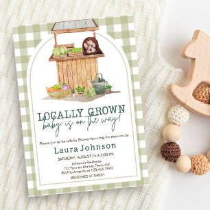 Green Locally Grown Baby Shower Invitation