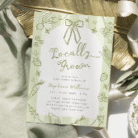 Green Locally Grown Farmers Baby Shower Invitation