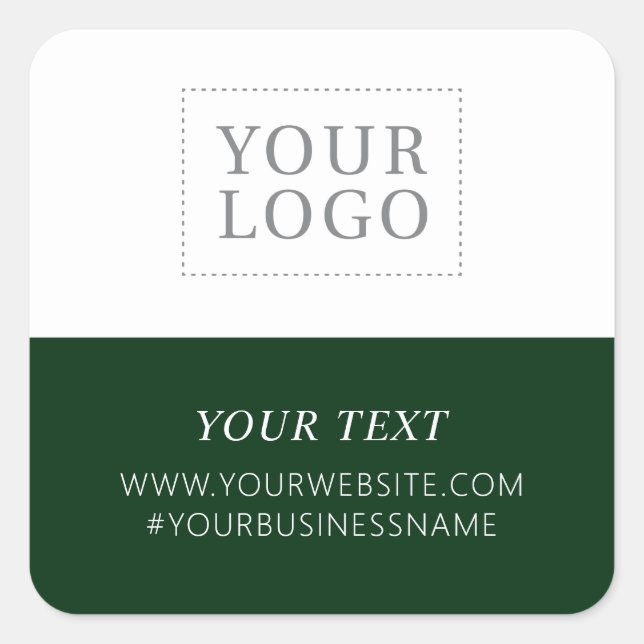 Green Logo Business Thank you Custom Package Square Sticker (Front)