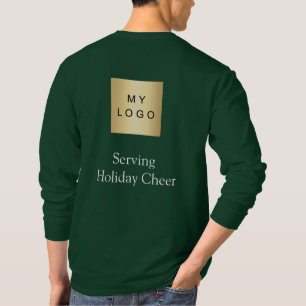 Green Logo Christmas Staff Serving Holiday Cheer T-Shirt