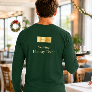 Green Logo Christmas Staff Serving Holiday Cheer T-Shirt