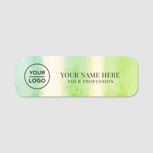 Green Logo Employee magnetic, safety pin Name Tag