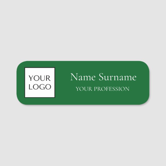 Green Logo Promotional  Name Tag (Front)