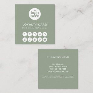 Green Logo Simple Professional Loyalty Card
