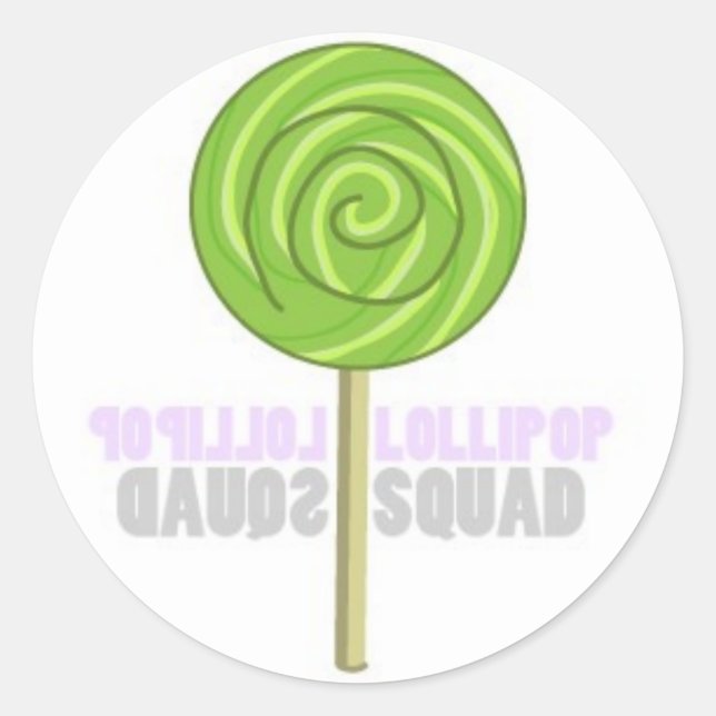 Green Lollipop Classic Round Sticker (Front)