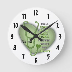 Green Long Term Care Nurse Round Clock