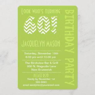 Green Look Who's Turning 60 Birthday Invitation