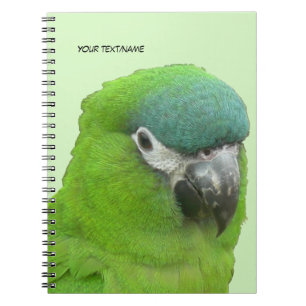 Green Lorikeet Cust. Text & BG Colour Notebook