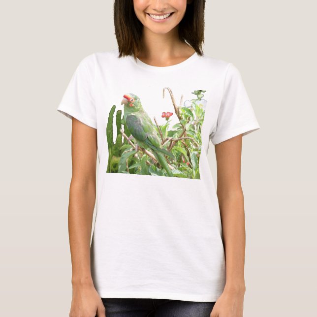 Green Lorikeet Ringer Bird T-Shirt (Front)