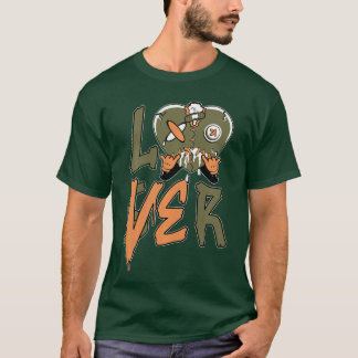 Green Loser Lover Drip Heart Olive Green 5s for Me T-Shirt
