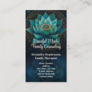 Green Lotus Counseling Therapy Psychotherapy Business Card