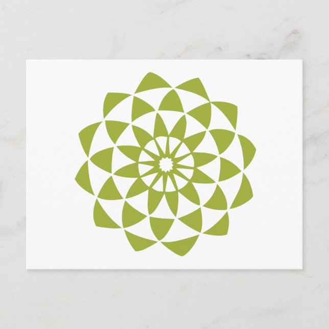 Green Lotus Flower Postcard (Front)