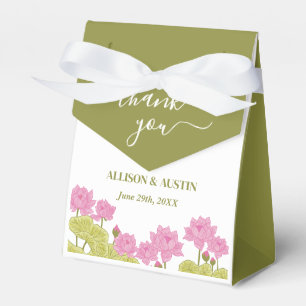 Green Lotus Lily Flowers Wedding Indian Favour Box