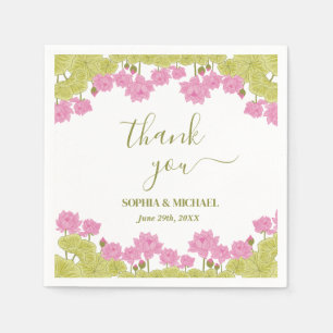 Green Lotus Lily Flowers Wedding Indian Napkin