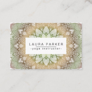 Green Lotus Mandala Yoga Meditation Holistic Business Card