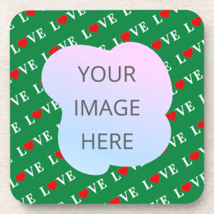 Green LOVE Heart Coaster
