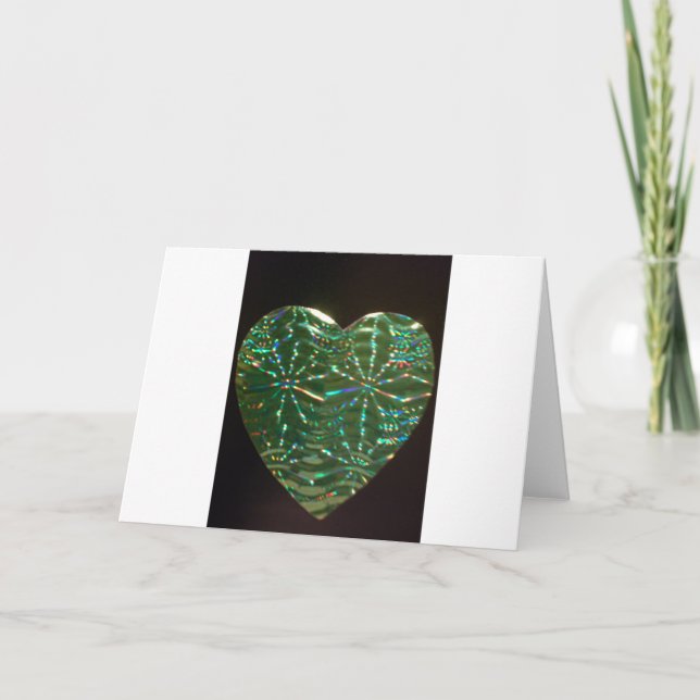 Green Love Heart Holiday Card (Front)