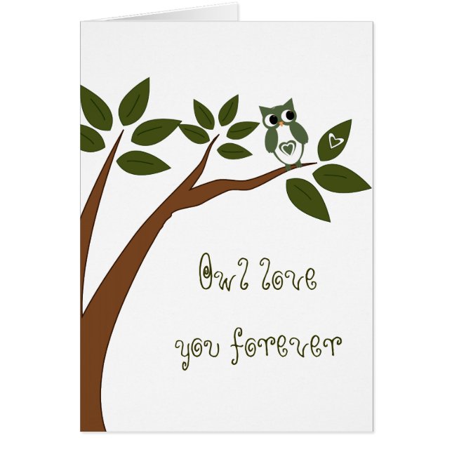 Green Love Owl In Tree (Front)