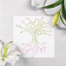 Green Love Tree of Life Light Elegant Modern Cute