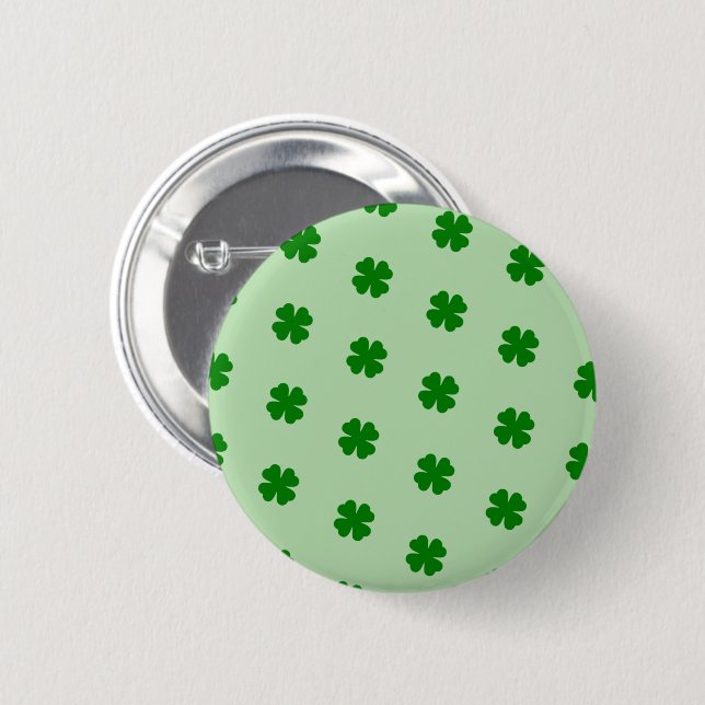 Green Lucky Clovers Button (Front & Back)