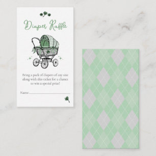 Green Lucky Little Shamrock Diaper Raffle Enclosure Card