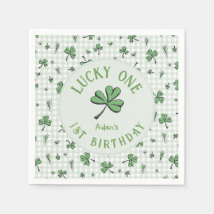 Green Lucky One Irish 1st Birthday Napkin