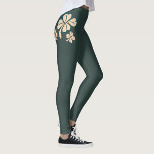 Green Lucky Shamrock Clover St. Patrick`s Day Leggings
