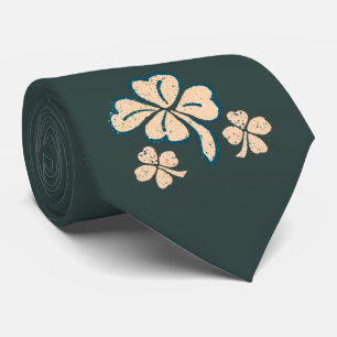 Green Lucky Shamrock Clover St. Patrick`s Day Tie