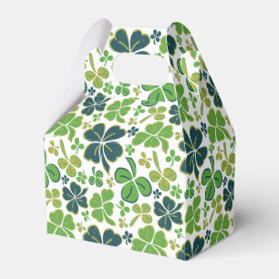 Green Lucky Shamrocks Clover St. Patrick`s Day Favour Box