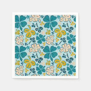 Green Lucky Shamrocks Clover St. Patrick`s Day Napkin