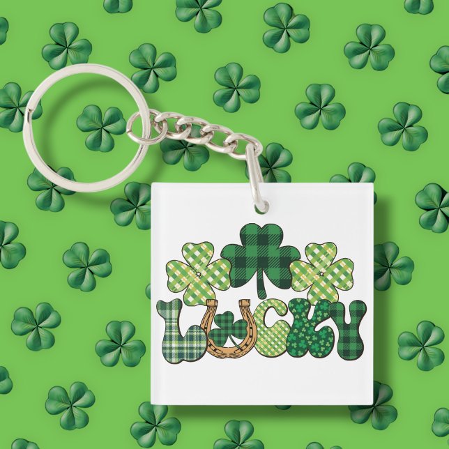 Green Lucky St Patricks Day Key Ring (Green Lucky St Patricks Day Keychain)