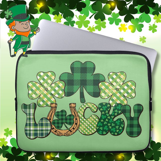 Green Lucky St Patricks Day Laptop Sleeve (Green Lucky St Patricks Day Laptop Sleeve)