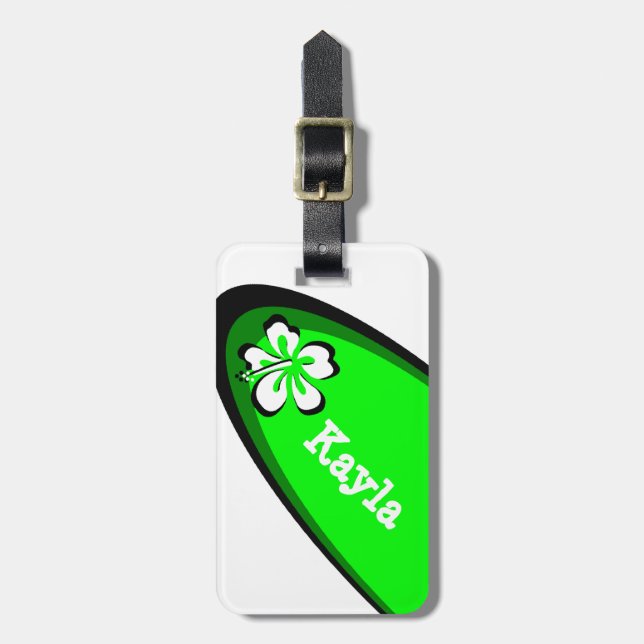 Green Luggage Bag Tag (Front Vertical)