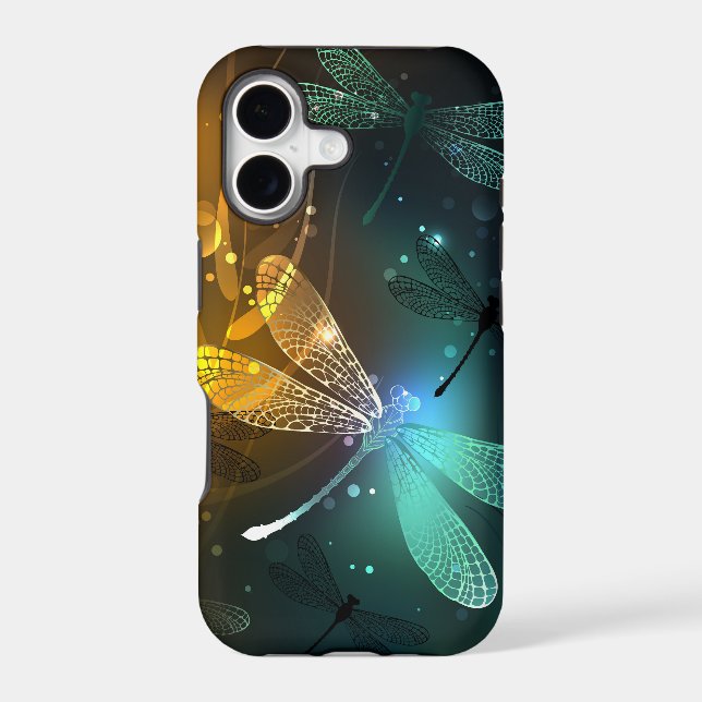 Green luminous dragonfly flight (Back)