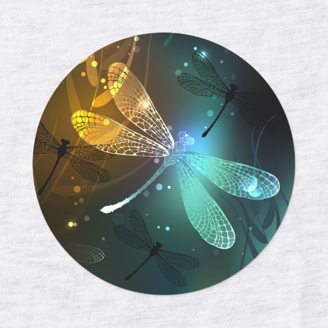 Green luminous dragonfly flight (Design 1)